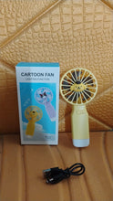 Cute Cartoon Handheld Fan with LED Light (1 Pc)