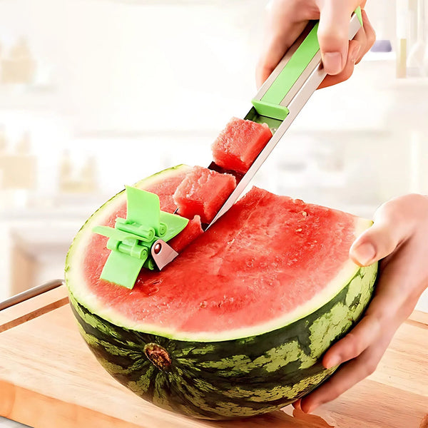 Stainless Steel Washable Watermelon Cutter – Windmill Slicer & Peeler