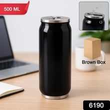 Stainless Steel Can-Shaped Vacuum Flask with Built-In Straw 500ml Approx, Tumbler (1 Pc)