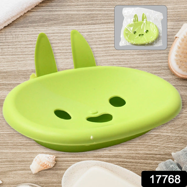 Soap Box Drain soap Box Cute Rabbit Shape Double soap Bowl Box Plastic Rack Storage Rack Bathroom Toilet Storage Box ,Sabudani