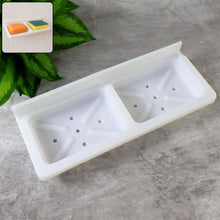 Wall Mounted Double Compartment Soap & Sponge Holder (1 Pc)